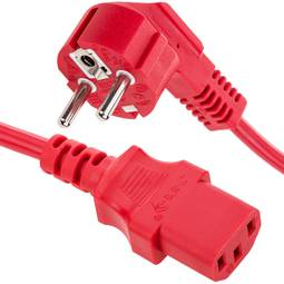 Cavo di alimentazione IEC60320 C13 schuko a strati di colore rosso da 1,8 m