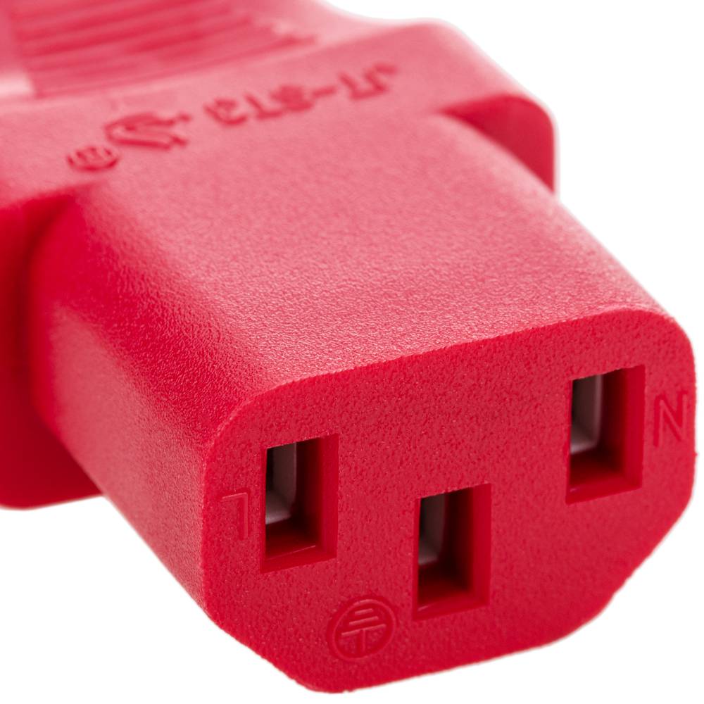 Cavo di alimentazione IEC60320 C13 schuko a strati di colore rosso da 1,8 m