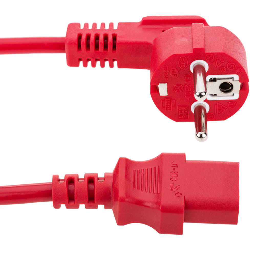 Cavo di alimentazione IEC60320 C13 schuko a strati di colore rosso da 1,8 m
