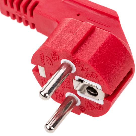 Cavo di alimentazione IEC60320 C13 schuko a strati di colore rosso da 1,8 m
