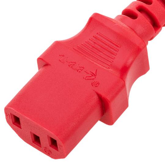 Cavo di alimentazione IEC60320 C13 schuko a strati di colore rosso da 1,8 m