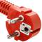 Power cable IEC60320 C13 to schuko male layered red 3m