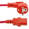 Power cable IEC60320 C13 to schuko male layered red 3m