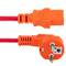 Power cable IEC60320 C13 to schuko male layered red 5m