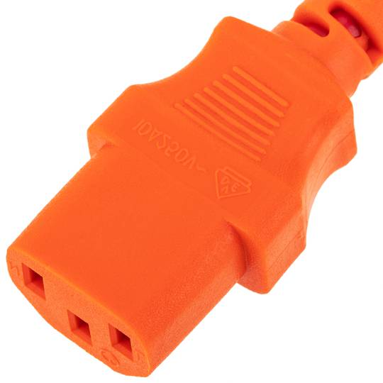 Power cable IEC60320 C13 to schuko male layered red 5m