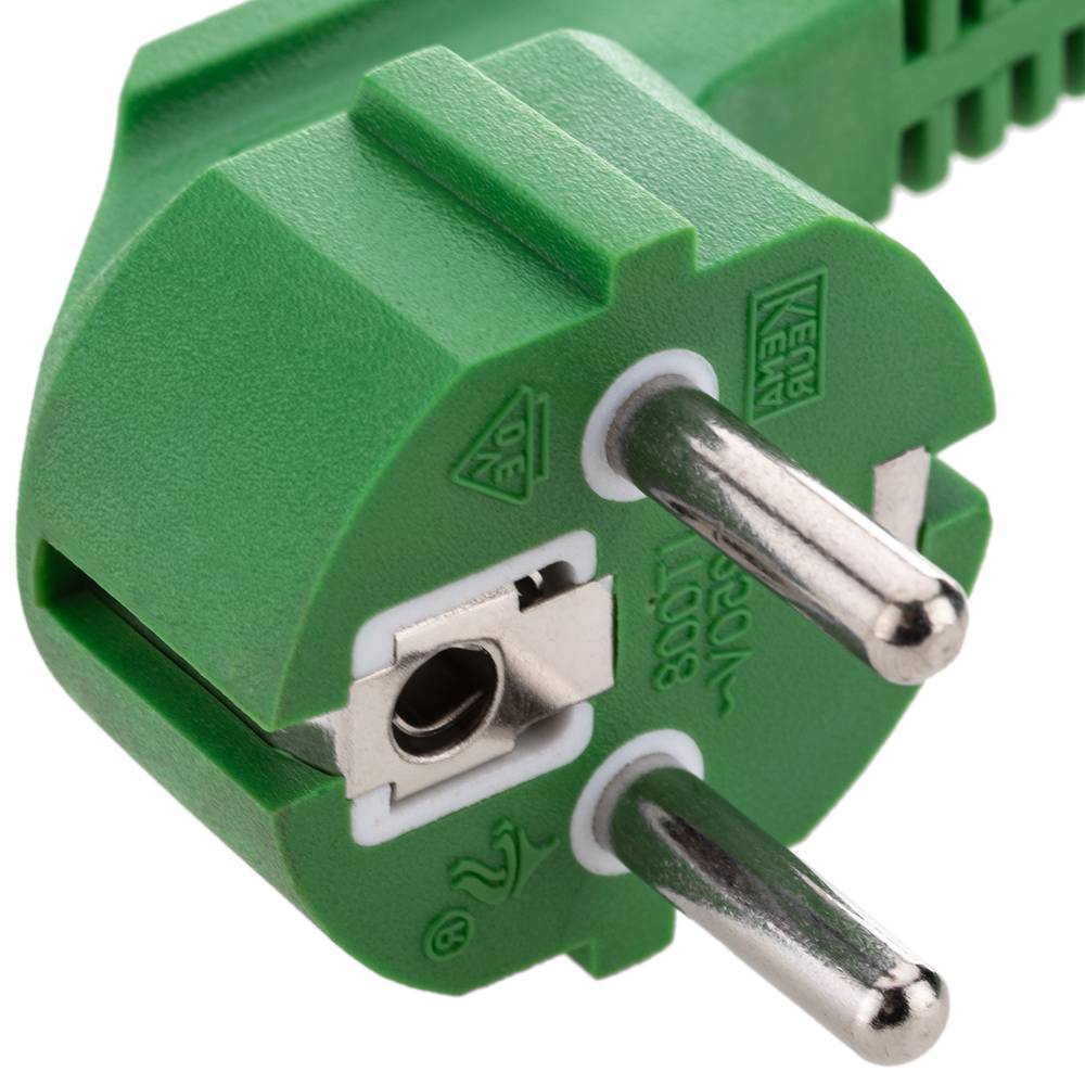 Kabel zasilający IEC60320 C13 do męskiej wtyczki Schuko zielony 1,8 m