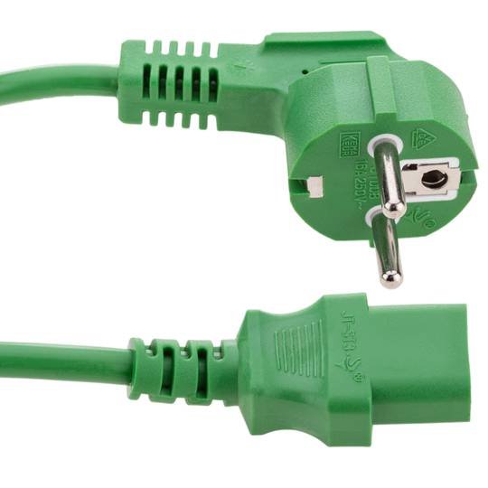 Cavo elettrico IEC60320 C13 per Schuko machio strati a verde 3m