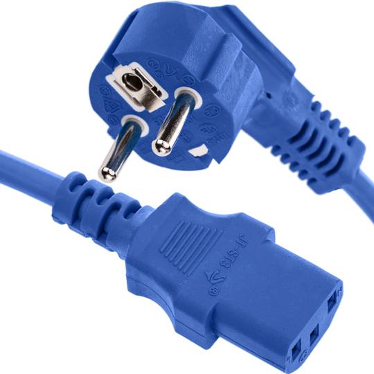 Cordon électrique IEC60320 C13 à Schuko couches en bleu 1.8m