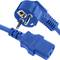 Cordon électrique IEC60320 C13 à Schuko couches en bleu 1.8m