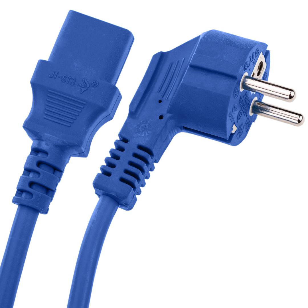 Cordon électrique IEC60320 C13 à Schuko couches en bleu 1.8m