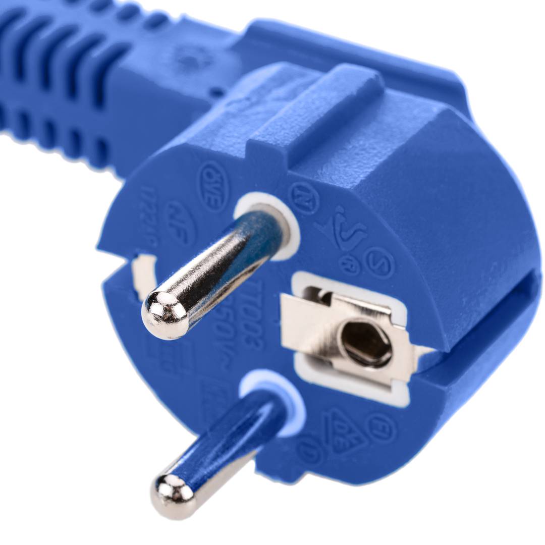 Cordon électrique IEC60320 C13 à Schuko couches en bleu 1.8m