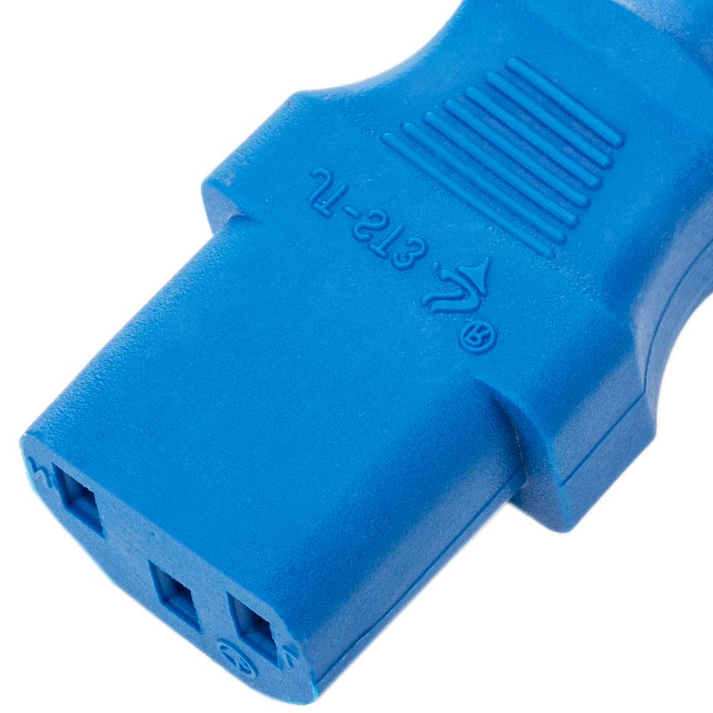 Cable elèctric d'alimentació IEC60320 C13 a schuko mascle colzat de color blau 3 metres