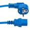 Cable elèctric d'alimentació IEC60320 C13 a schuko mascle colzat de color blau 3 metres