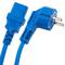Cable elèctric d'alimentació IEC60320 C13 a schuko mascle colzat de color blau 3 metres