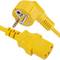 Electrical cord IEC60320 C13 to schuko layered male in yellow 1.8m