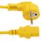 Electrical cord IEC60320 C13 to schuko layered male in yellow 1.8m