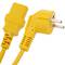 Electrical cord IEC60320 C13 to schuko layered male in yellow 1.8m