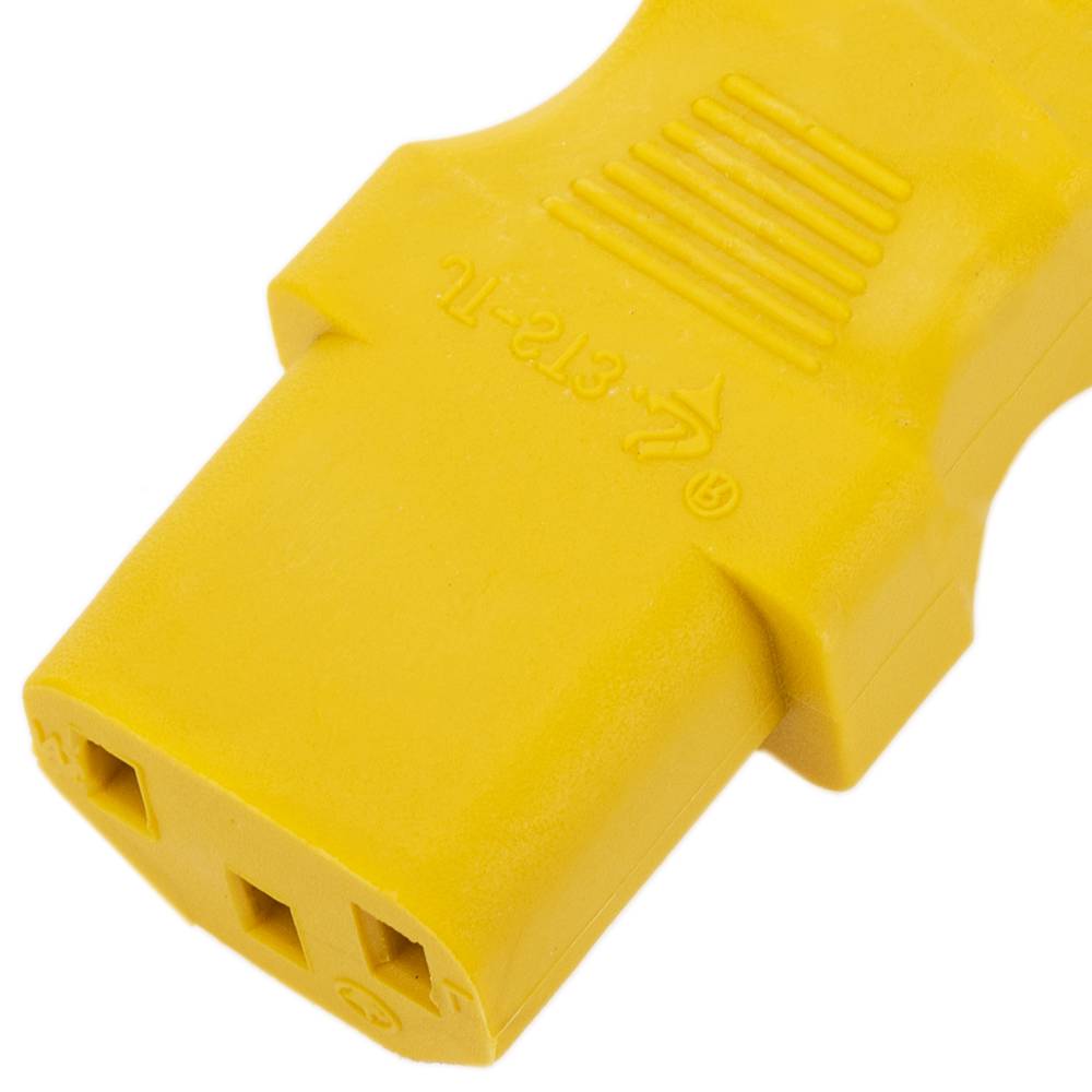Electrical cord IEC60320 C13 to schuko layered male in yellow 1.8m