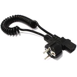 Cable eléctrico 3x1mm2 IEC60320 C13-hembra a Schuko-macho rizado 2 m