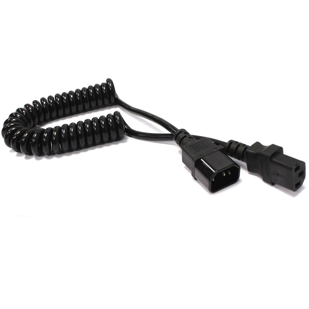 Cabo elétrico 3x0.75mm2 IEC60320-C13-C14 fêmea para 1,8 encaracolado masculino