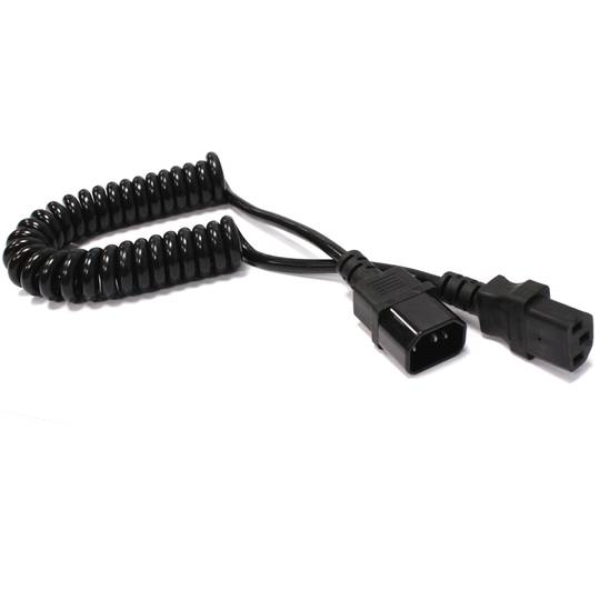 Cabo elétrico 3x0.75mm2 IEC60320-C13-C14 fêmea para 1,8 encaracolado masculino