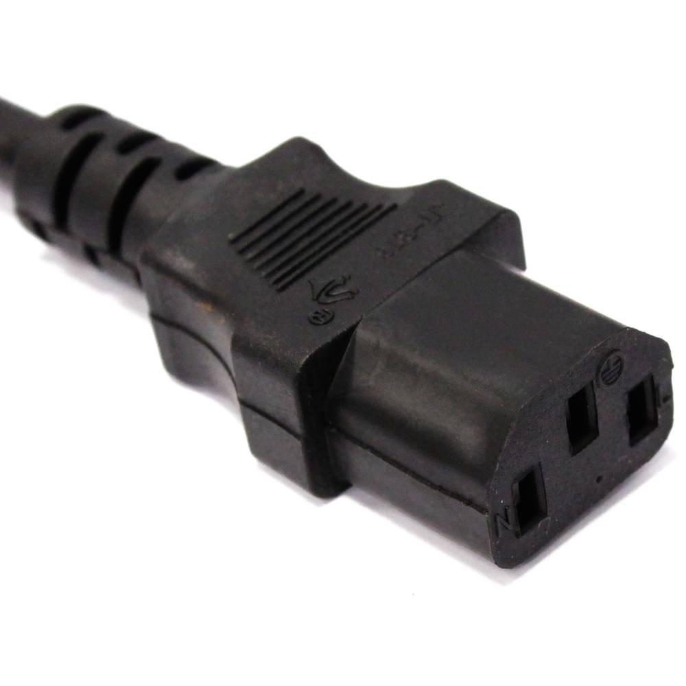 Cabo elétrico 3x0.75mm2 IEC60320-C13-C14 fêmea para 1,8 encaracolado masculino