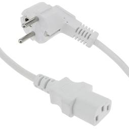 Cavo di alimentazione IEC-60320 bianco C13 SCHUKO-maschio 1.8m