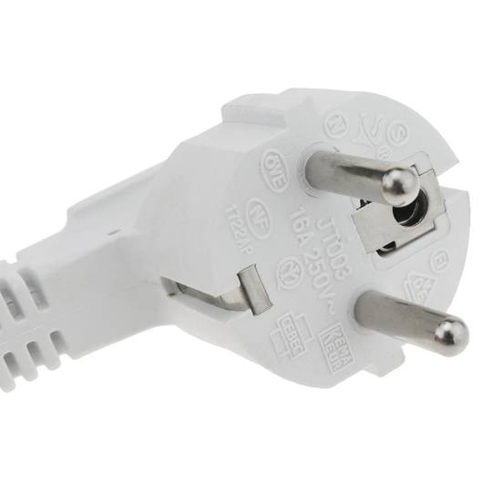 Netzkabel IEC-60320 weiß C13 SCHUKO-Stecker 1,8m