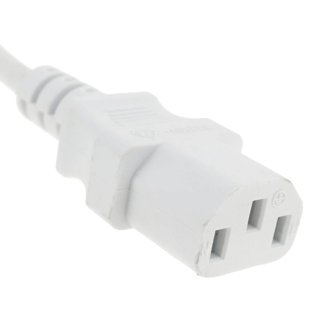 Cable d'alimentació IEC-60320 blanc C13 SCHUKO-mascle 3m
