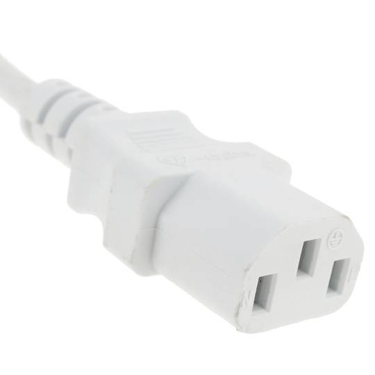 Cable de alimentación IEC-60320 blanco C13 SCHUKO-macho 3m - Todo SAI