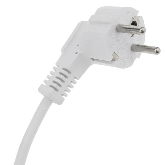 Power cable IEC-60320 white C13 Schuko male 5 m cord - Cablematic