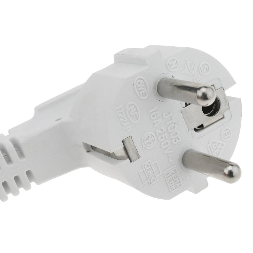 Voedingskabel IEC-60320 wit C13 Schuko mannelijk 5 m