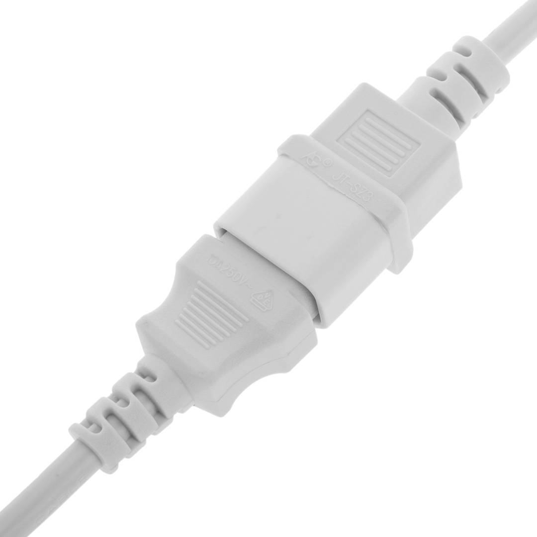 Câble d'alimentation IEC-60320 blanc C13-C14 1,8 m