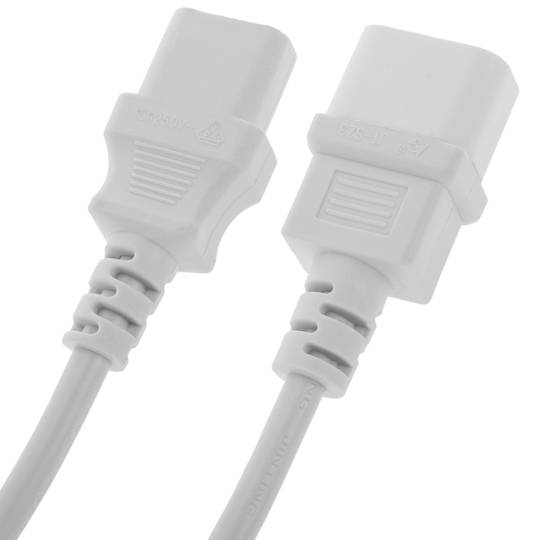 Netzkabel IEC-60320 weiss C13-C14 3 m