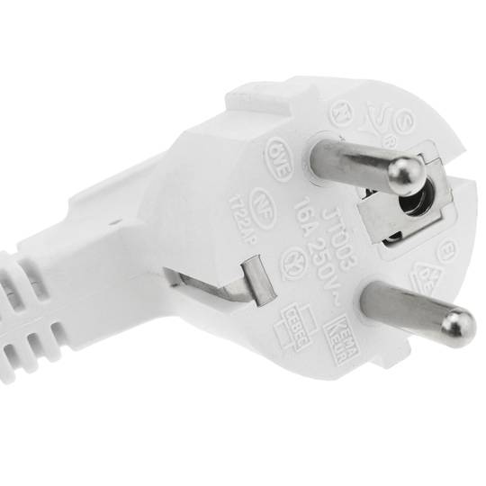 Kabel sieciowy IEC-60320 biały SCHUKO męski 1,8 m warstwowy C13