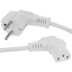 Cavo di alimentazione IEC-60320 bianco C13-strati a schuko maschio di 5 m