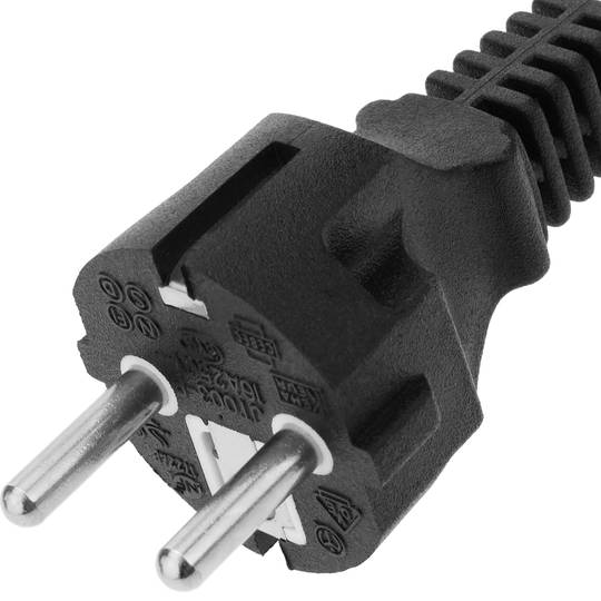Cabo elétrico IEC60320 C13 para Schuko masculino retro em preto 1,8m