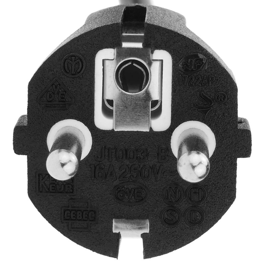 Cabo elétrico IEC60320 C13 para Schuko masculino retro em preto 1,8m