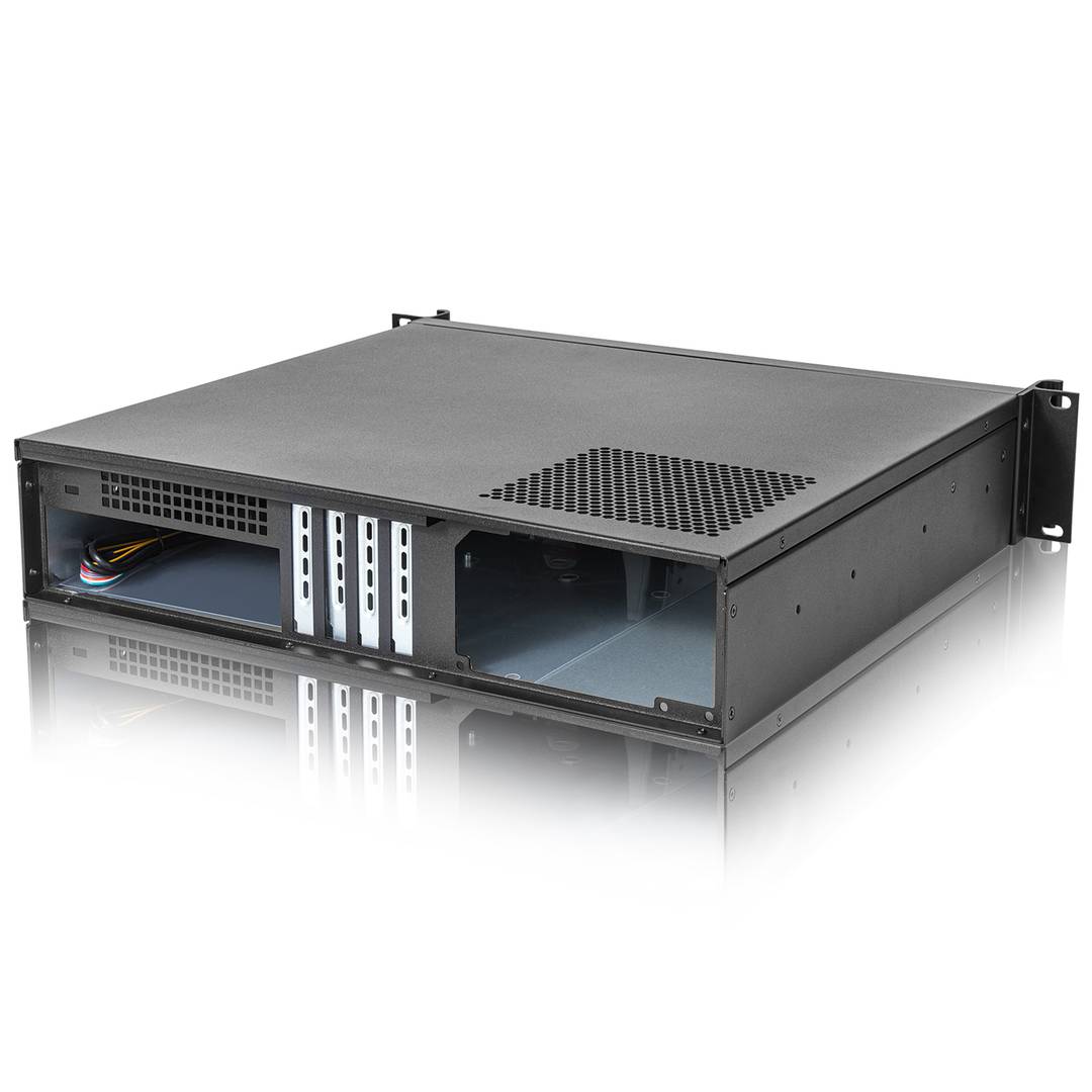 Server Gehäuse Chassis Rack 19 IPC mini-ITX micro-ATX 2HE 1x5.25 5x3.5  Tiefe 400mm - Cablematic