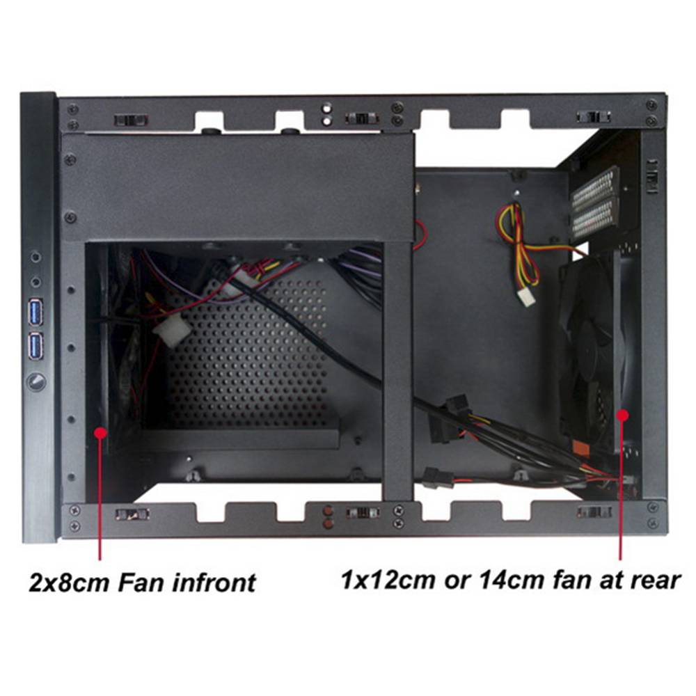 Caja mini-ITX DTX de 320x250x220mm