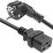 Cabo elétrico 3x1,5mm² IEC60320 C19-fêmea para Schuko-macho 1m