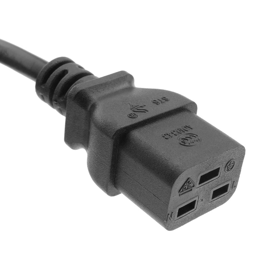 Cabo elétrico de alimentação de alta qualidade 3x1.5mm² IEC60320 C19-fêmea para Schuko-macho 3m