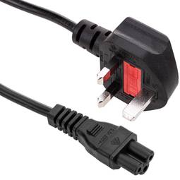 Cable elèctric British Standard BS-1363-1 a IEC-60320-C5 de 1.8m negre