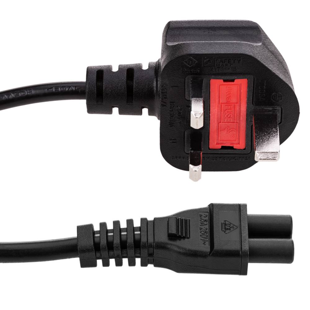 Elektrischen Draht British Standard BS-1363-1 IEC-60320-C5 1,8m schwarz