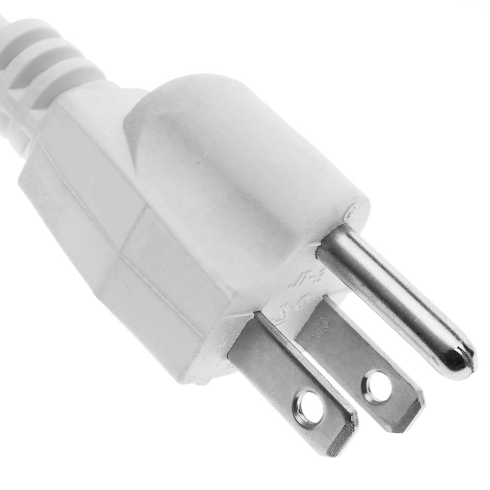 US Power Cord NEMA-5-15P to IEC-60320-C5 white 1m