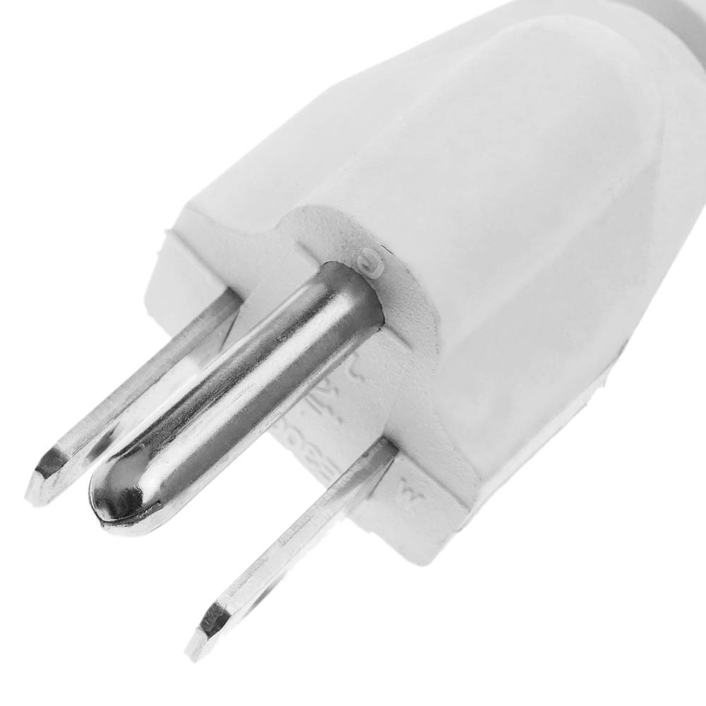Cable eléctrico US NEMA-5-15P a IEC-60320-C5 de 1m blanco