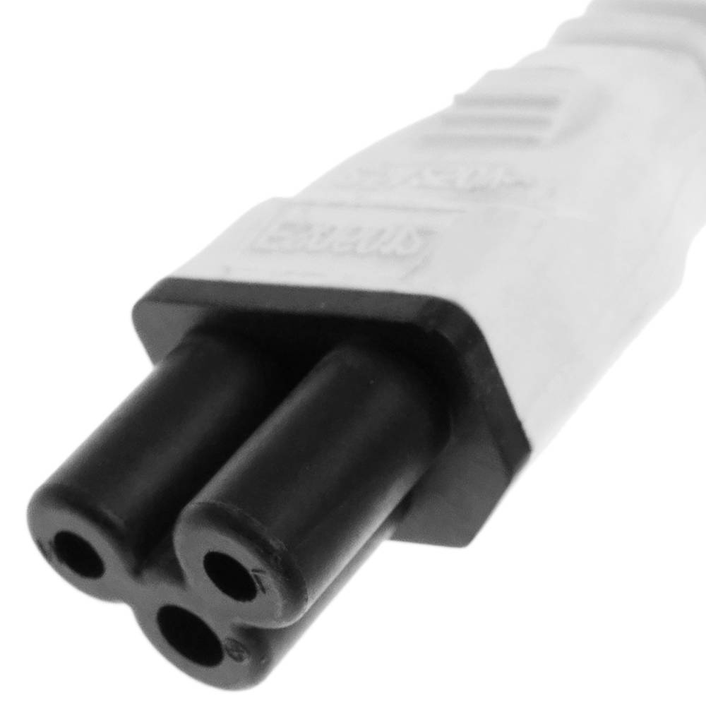 Cable eléctrico US NEMA-5-15P a IEC-60320-C5 de 1m blanco