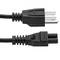 Elektrische kabel US NEMA-5-15P naar IEC-60320-C5 3m zwart