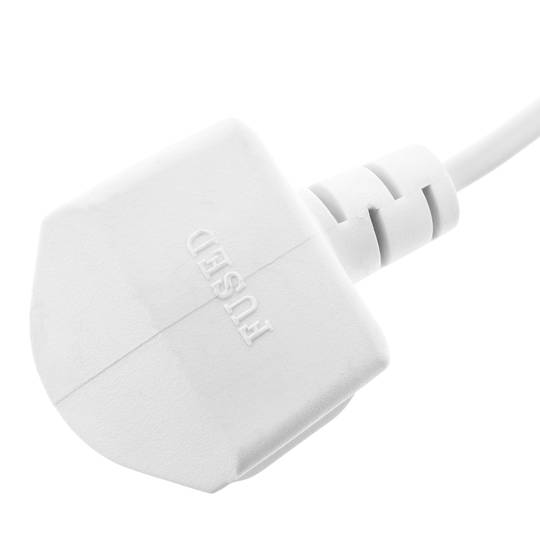 Cable eléctrico British Standard BS-1363-1 a IEC-60320-C7 de 1.8m blanco