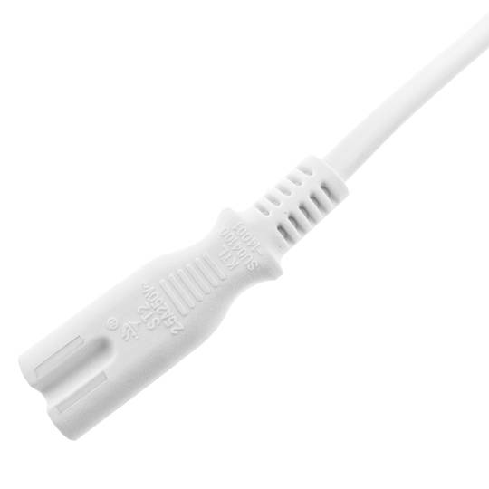 Cable eléctrico British Standard BS-1363-1 a IEC-60320-C7 de 1.8m blanco